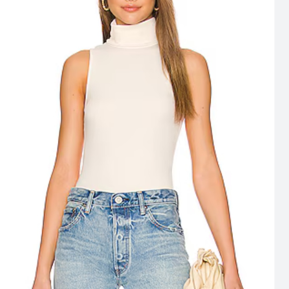 NEW NWT Show Me Your Mumu Turtle Bodysuit in Cream Rib Knit
